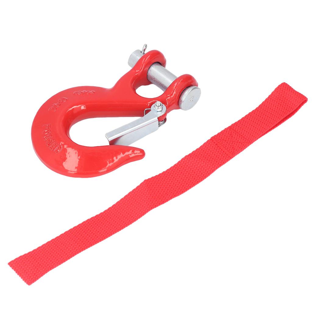 3 8in Clevis Safety Hook Steel 18000lbs Limit Capacity Antirust for Port Off Road Rescue LiftingRed