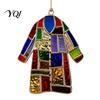 Colorful Patchwork Jacket Ornament Rainbow Colored Coat Christmas Ornament, 2D Acrylic Decorative Holiday Garlands Tree Hanging Decoration for