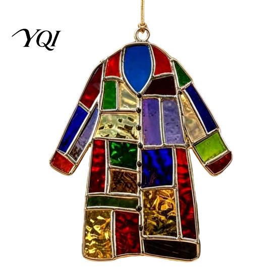 Colorful Patchwork Jacket Ornament Rainbow Colored Coat Christmas Ornament, 2D Acrylic Decorative Holiday Garlands Tree Hanging Decoration for