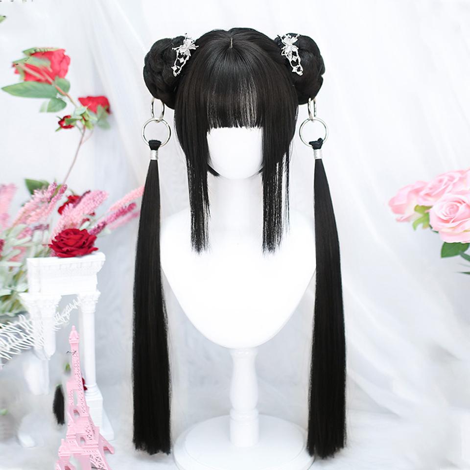 DIY аниме синтетический короткий прямой зеленый парик двойная петля для волос двойная коса хвост натуральный короткий прямой парик для женщин