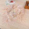Stylish Flower Pattern Decorative Solid Color Summer Women Lace Elegant Shawl Daily Wear Scarf