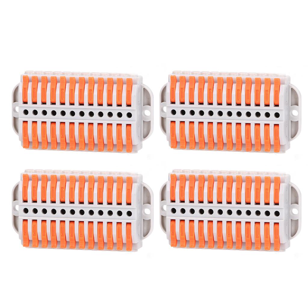 4Pcs Compact Wire Conductor ABS Copper Flame Retardant Quick Conductors Terminal Block