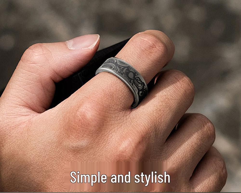 Bluetooth 5.0 Smart Ring: Titanium Steel, Non-fading, Monitors Heart Rate, Blood Pressure, Blood Oxygen, Sleep.