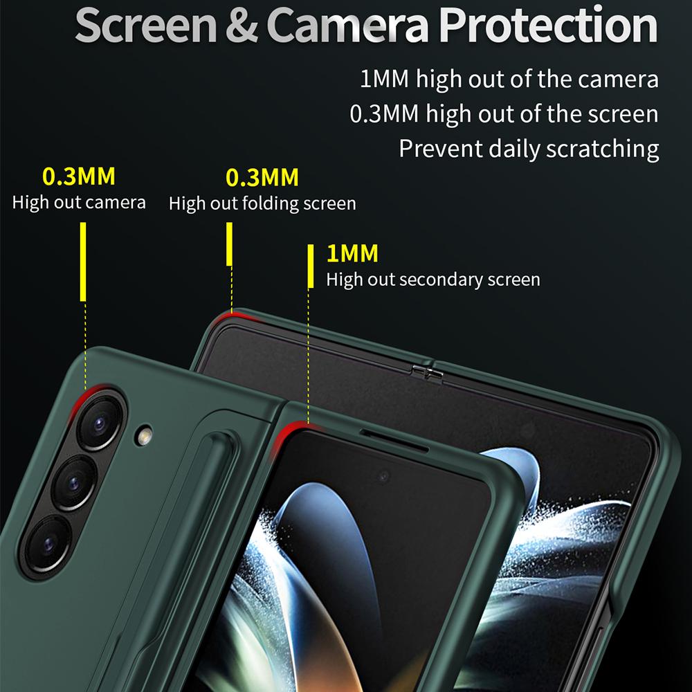 Чехол-подставка 2 в 1 со съемным слотом для стилуса для Samsung Galaxy Z Fold 7 6 5 4 3, приятный на ощупь матовый Fold6, противоударная твердая накладка