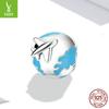 Global Travel Plane S925 Silver Beads, Creative Blue Earth Diy Beaded Accessories Scc2026