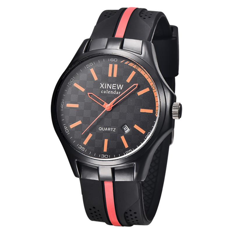 Montre Homme XINEW Brand Students Watches Men Boys Simple Rubber Band Sports Date Gifts Watch Reloj Hombre Relogio Masculino