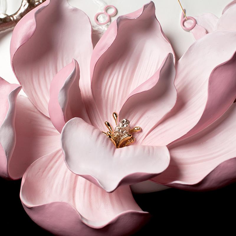 Тисненые европейские домашние настенные часы с пионом, орнамент для гостиной, бесшумные часы, настенная роспись, ремесло, украшение стены, искусство