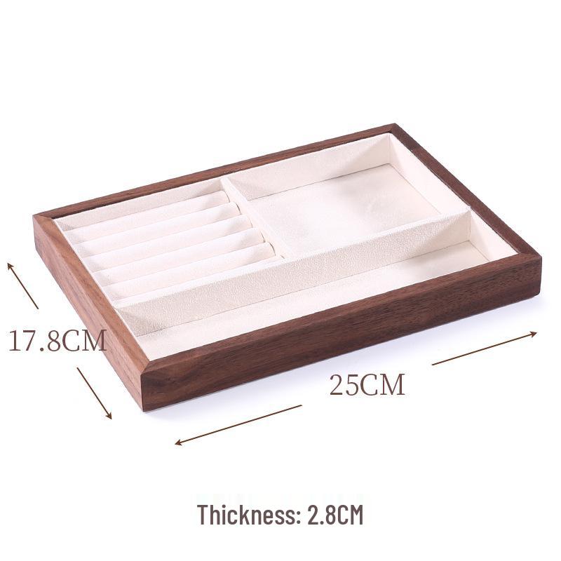 Walnut Jewelry Display Stand Set: Ring Tray & Necklace Mannequin