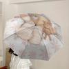 1pc Christmas Love Bear Snowflakes Umbrella with Plastic Handle,Suitable for All Seasons Home Travel Outdoor UmbrellaDD091