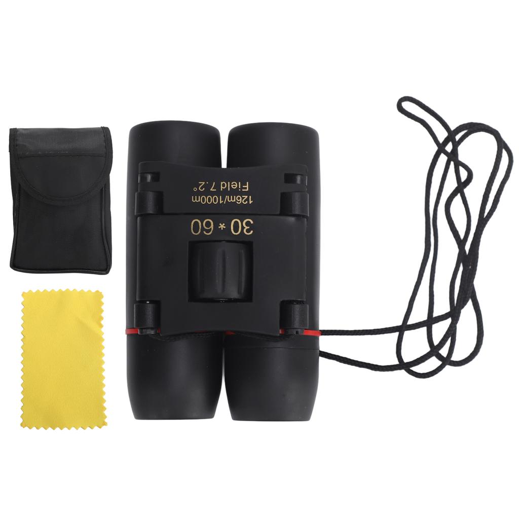 30x60 складной бинокль для взрослых и детей из алюминиевого сплава, резина, HD, легкий компактный бинокль для