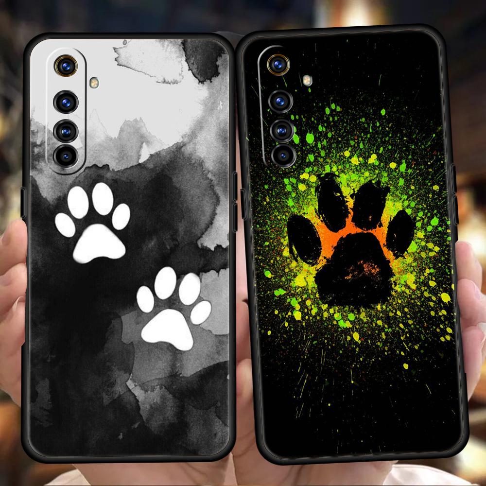 Милый Чехол для Телефона с Отпечатком Лапы Собаки для Realme 8 9 Pro Plus 8i 9i 6 7 GT2 C21 C25 C3 C11 11 Pro 5G Plus Ударопрочный Силиконовый Чехол