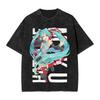 2026 Hot Sale Summer Japanese Anime Hatsune Miku Vintage Washed T Shirt Men Women Oversized Streetwear Graphic Tees Casual Cotton Tops Short Sleeve