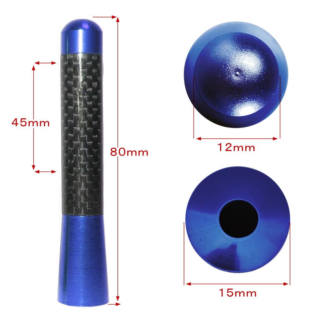 N-BOX JF3 JF4 Custom Short Antenna Car Carbon Antenna Honda Blue 3.1 inches (8 cm)