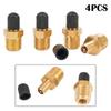 4Pcs 1/4" NPT MPT Tank Fill Valves Solid Brass With Core Black Plastic Cap Air Compressor Tank Fill Valve For Air Compressor