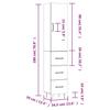 Highboard White 34.5x34x180 cm Particleboard