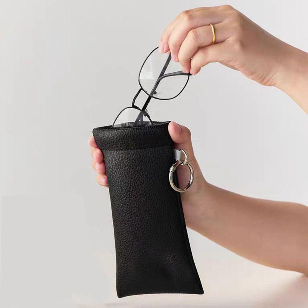 PU Leather Eyeglass Storage Bag Dustproof Sunglasses Case Portable Glasses Storage Bag  Travel Use