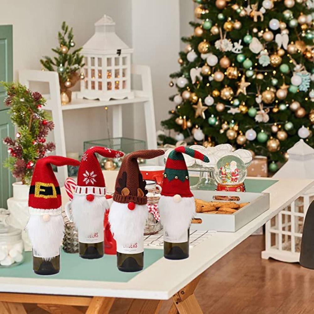 Knitted Xmas Bottle Packing Cartoon Christmas Gift Bags Christmas Wine Bottle Bag Cover Festival