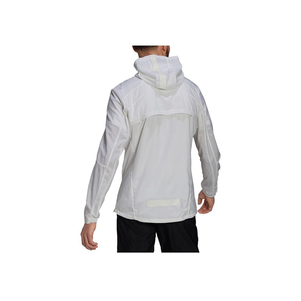 Adidas Marathon Running Hooded Jacket Men Outerwear White HA0251