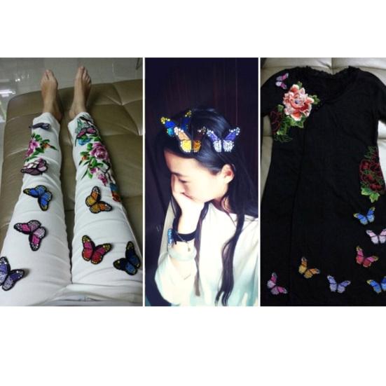 10 шт./компл. в форме бабочки, одежда, швейная нашивка, наклейки, аппликация, декор одежды