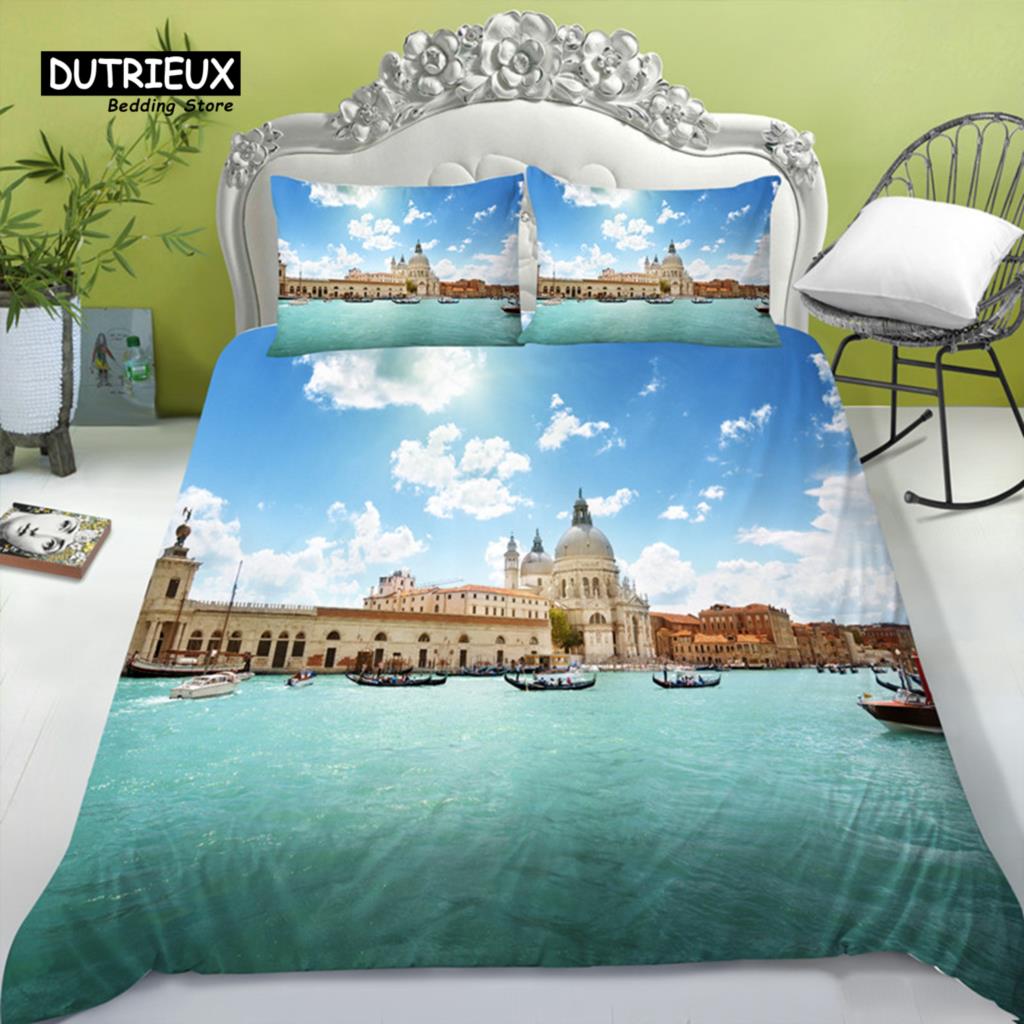 Пододеяльник с изображением Эйфелевой башни, современный французский комплект постельного белья с изображением городского пейзажа Парижа, 3D, европейское здание, одеяло, покрывало King для детей и взрослых, декор