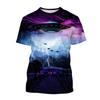 Summer Interest Alien Spaceship Graphic T Shirts Men Fashion Casual Hip Hop Personality Printed Short Sleeve Streetwear Tees Top