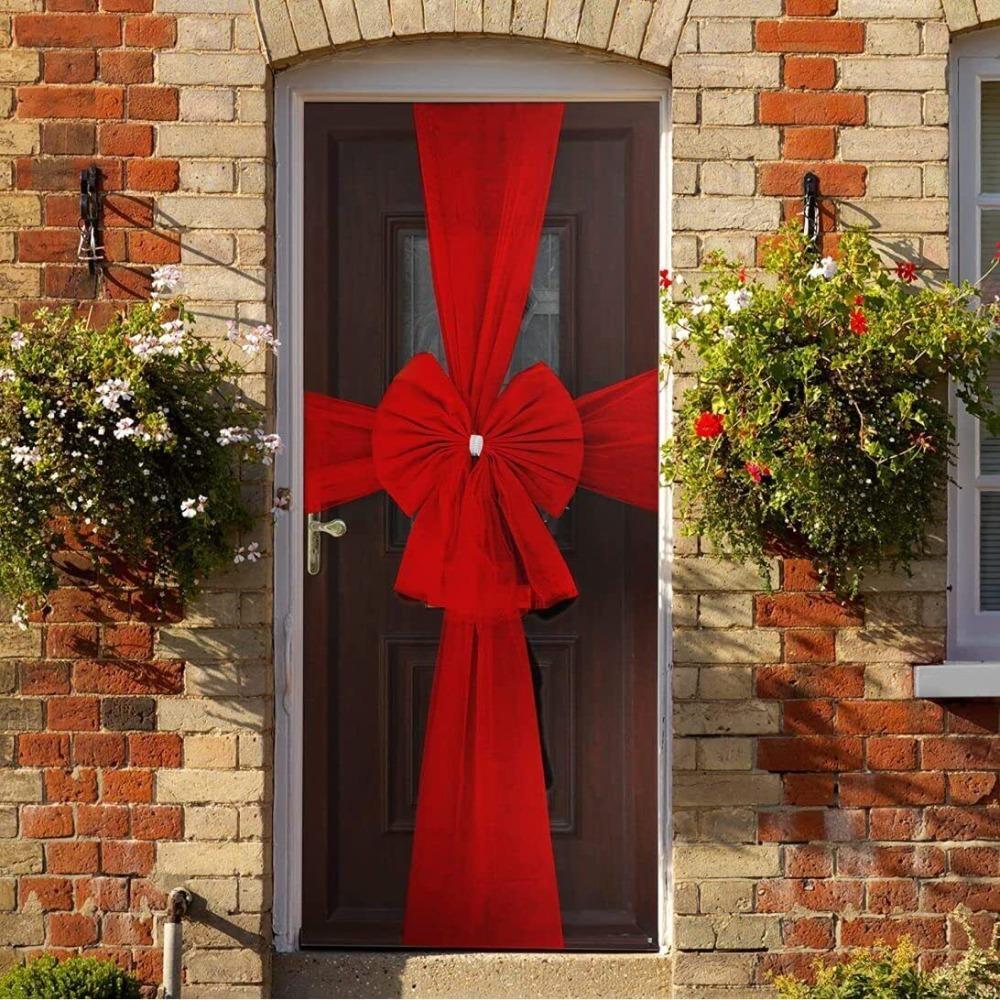 Full Wrap Christmas Bow Tie Extra Large Door Decoration Accessories Front Door Bow