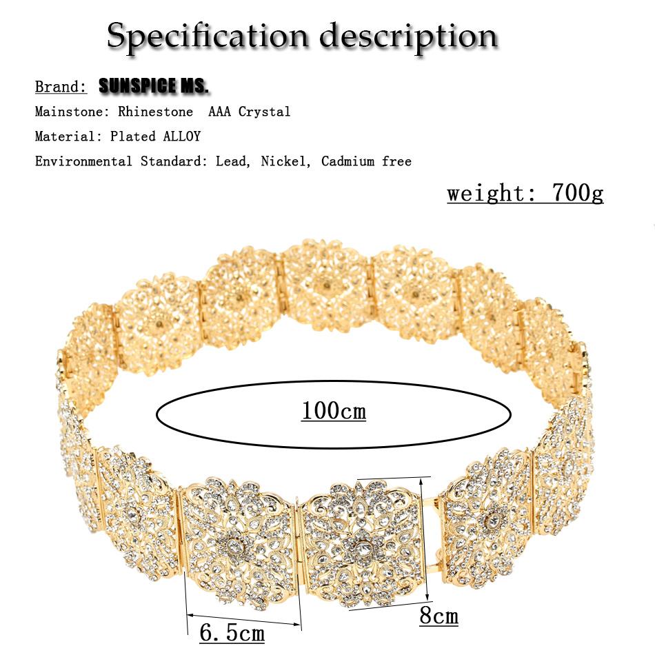 Elegant Wedding Belt for Women Crystal Wide Waist Belt Metal Link Chain Adjustable Length