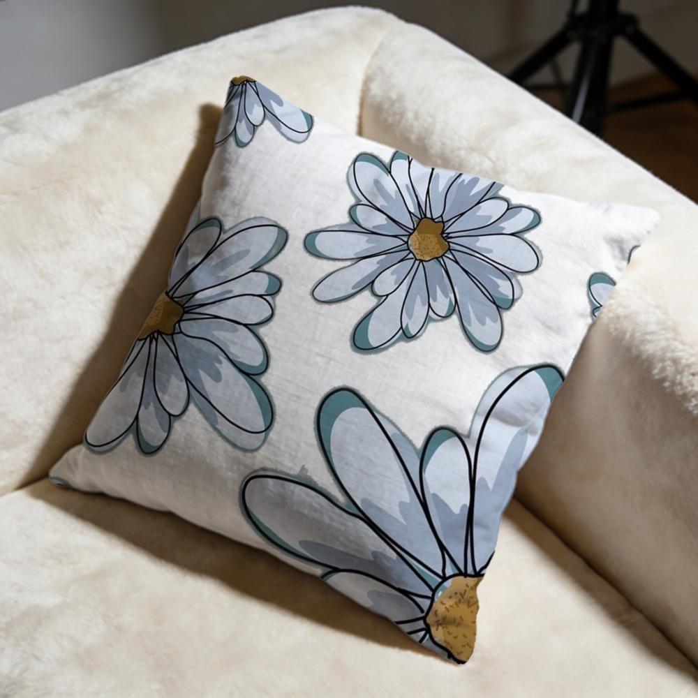 Line Flowers Cushion Cover Soft Decorative Pillow Case Suitable for Bedroom Sofa Car Travel Use