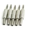 5pcs 3.5mm 1/8" Stereo TRS Male Audio Silver Plug Adapter Jack Connector
