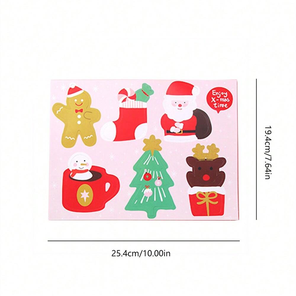 50 шт. Рождественские леденцы на бумажной открытке, очаровательный мультяшный Санта-Клаус, пряничный человечек, дизайн для подарочного пакета, набор для декора вечеринки