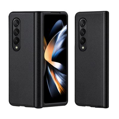 Кожаный складной чехол для Samsung Galaxy Z Fold 4 5g, защитный чехол на петлях, кожаный тонкий противоударный чехол для телефона, защитный чехол