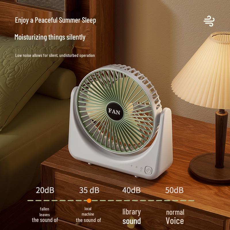 2026 USB Compact Desk Fan: Quiet, Three-Speed, Strong Wind for Office & Dorm