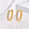 High Quality Round Three-Row Zircon Ear Buckles Women'S Simple Earrings Light Luxury Temperament Earrings