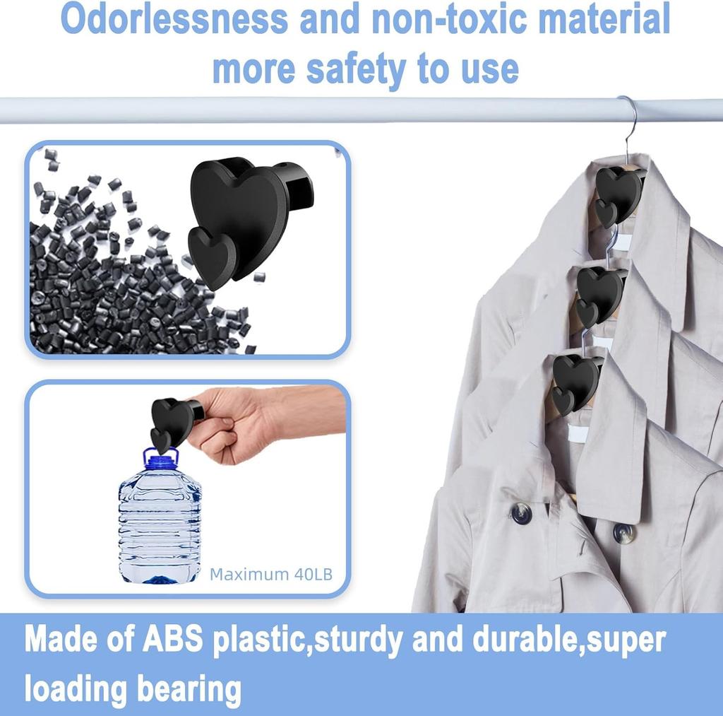 12/24 шт. Соединительные крючки для вешалок для одежды, Сверхпрочные пластиковые каскадные крючки для одежды для экономии места, Органайзер для шкафа, Вешалки