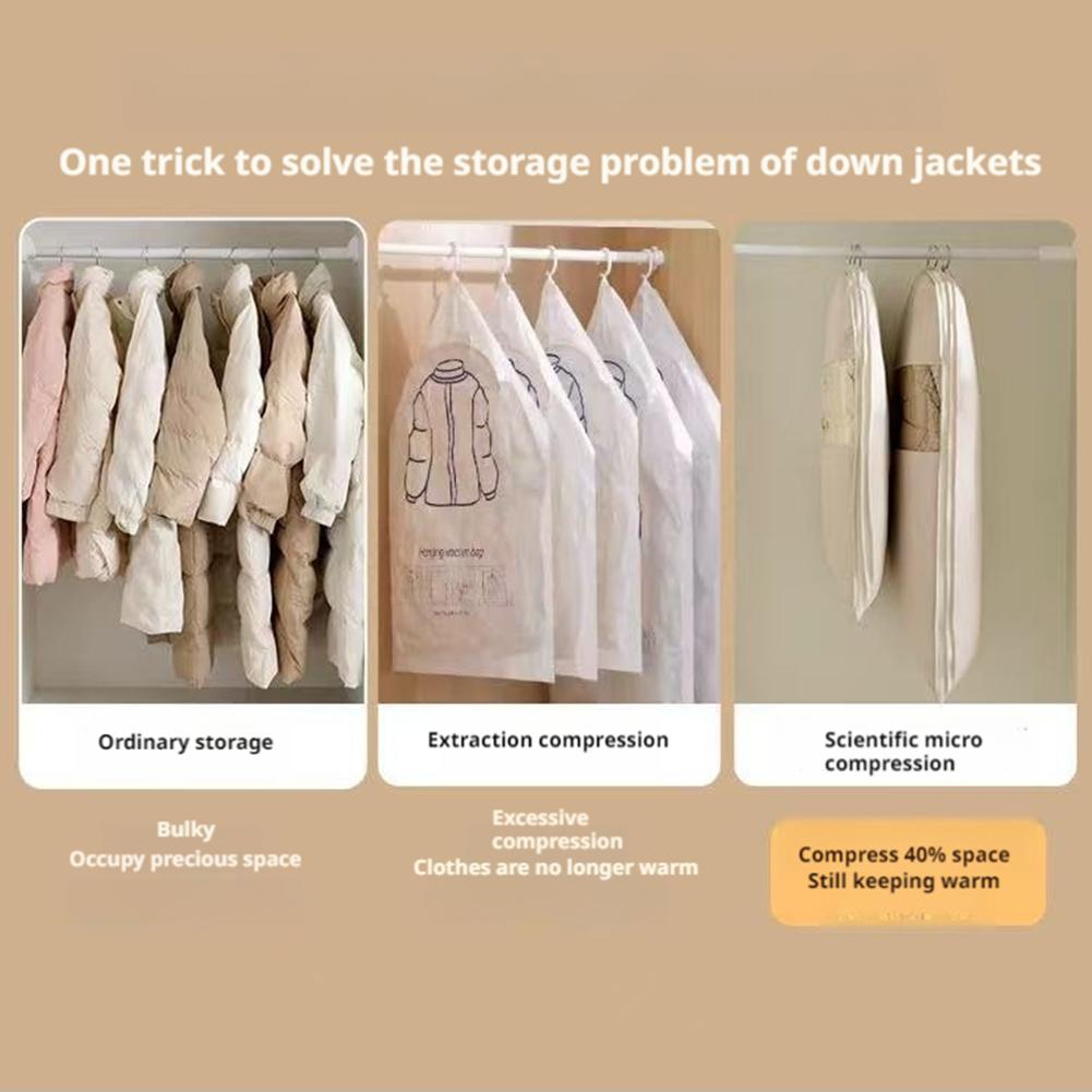 Компактный подвесной чехол для одежды с самокомпрессионной молнией для шкафа, органайзеры для экономии места F0I1