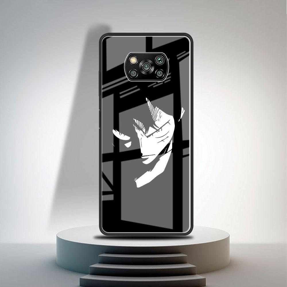 Стеклянный чехол для Xiaomi Poco X3 NFC 11 Lite 11T F3 M3 для Redmi Note 11 10 9 8 Pro 10S 9S 9A 9C чехол для телефона аниме черный