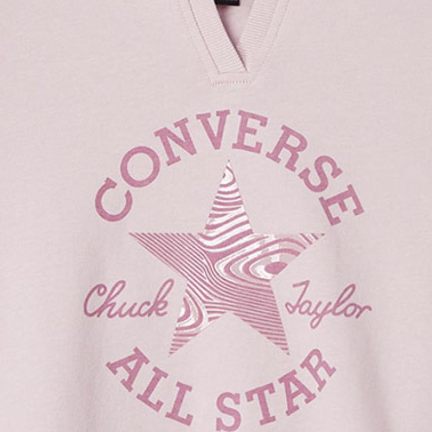 (WMNS) Converse Chuck Taylor Patch CrewNeck Sweatshirt Asia Sizing 'Pink' Women's 10023715-A01