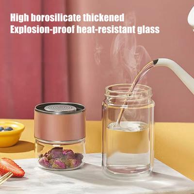 Бутылка-инфузор Yousheng Glass с двойными стенками, стакан для чая, изолированная заварка для рассыпного чая, бутылка для горячих и холодных напитков для дома и офиса