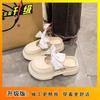 Fashion Versatile Casual Sandals Bow Beach Cool Slippers Women 2025 New Summer Wear Thick-soled Cool Slippers Women