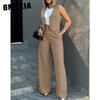 Women's Fashion Solid Color Print Sleeveless Suspenders Trousers Pants Suits