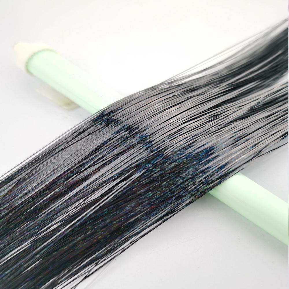 93/120cm Sparkle Synthetics Hair Extensions Tinsel Rainbow Colored Strands Girls Headwear Hairbinge Hair Laser False Decor