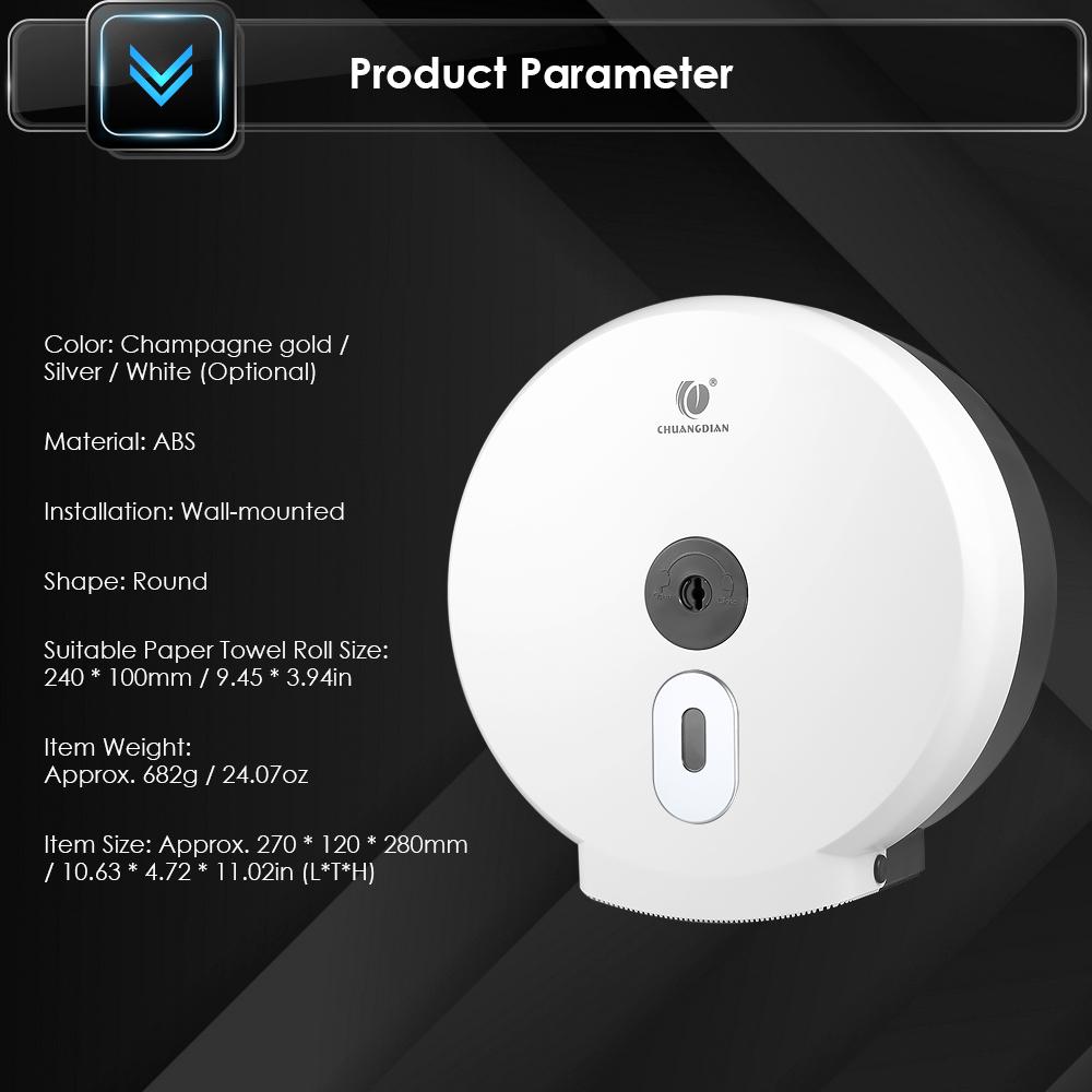 CHUANGDIAN настенный диспенсер для салфеток для ванной комнаты, круглый держатель для бумажных полотенец, диспенсер для бумажных полотенец