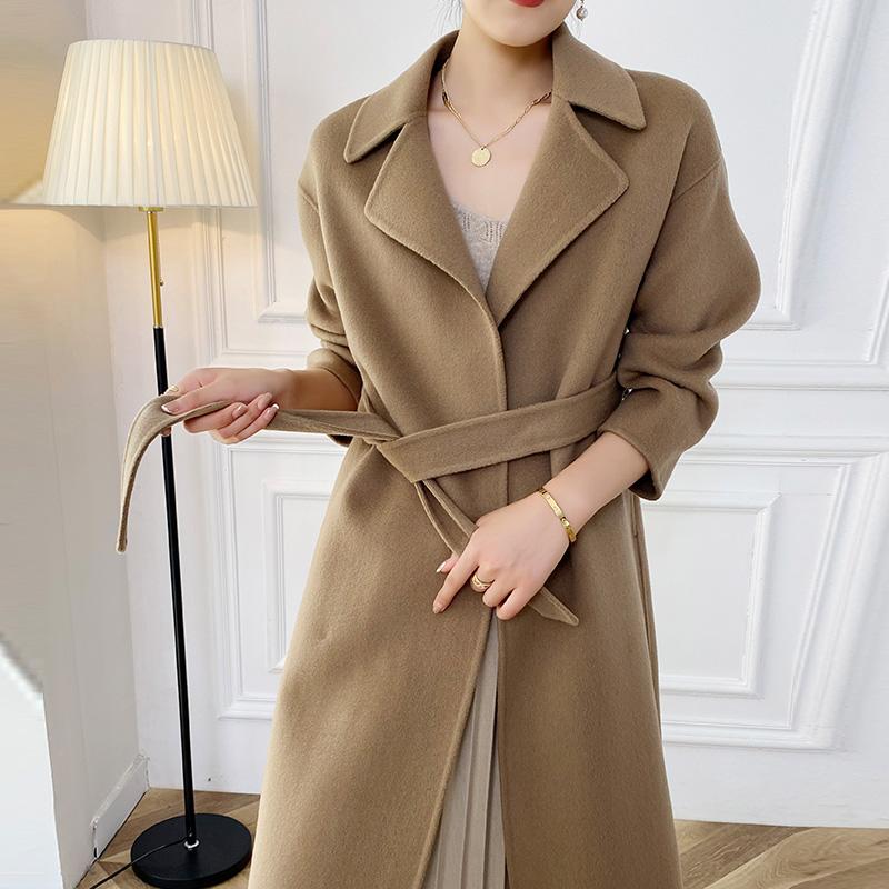 Женское шерстяное пальто TIDENOVEL 100% шерсть осеннее шерстяное длинное пальто ручной работы свободное пальто-бушлат зимняя теплая шерстяная длинная куртка кашемировое пальто
