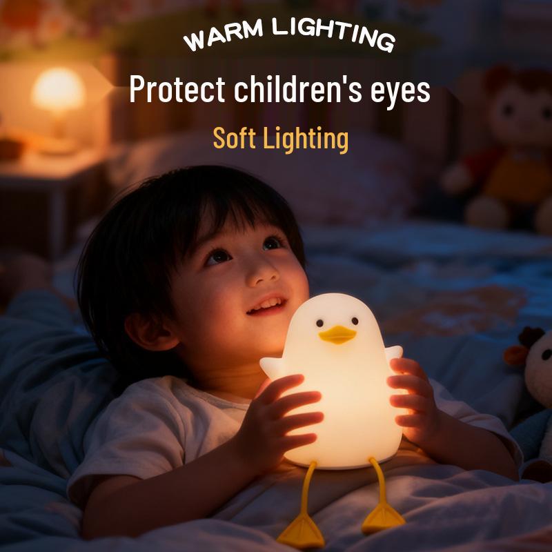 Long-Legged Duck Silicone Night Light - Soft, Bedside Sleep Companion