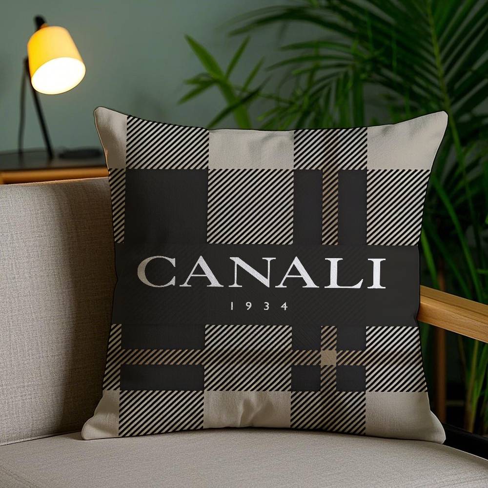 Exquisite ingenious Design Canali-A Pillow Case Anti-dustmite Pillowcase Invisible zipper silky short plush Sofa cushion cover
