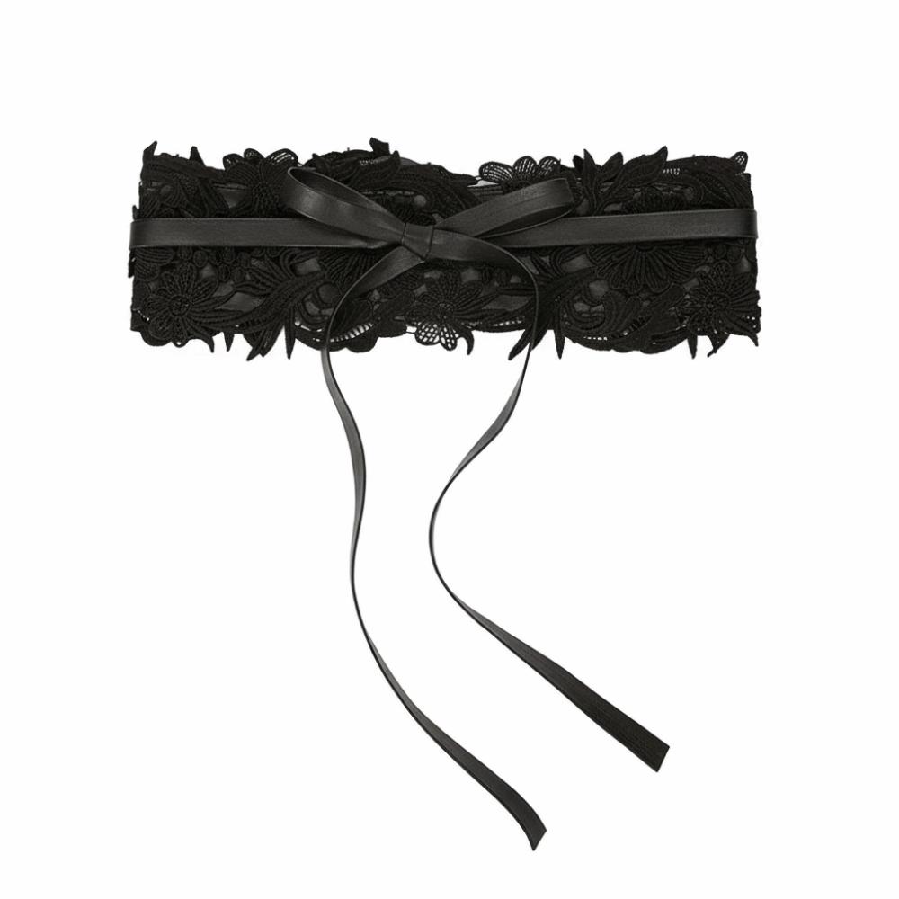 Wide Lace Girdle Soft Obi Belt Boho Style Lace Belt for Dresses