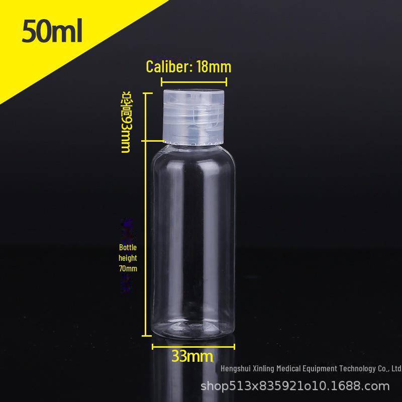 Прозрачная пластиковая бутылка из ПЭТ с откидной крышкой-бабочкой - доступна в объемах 30 мл, 50 мл, 100 мл для косметики и лосьонов