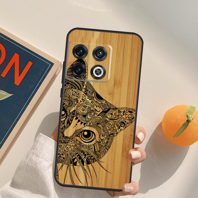 Натуральный бамбук Дерево Принт Животных Чехол Для OnePlus 13T 10T 10R 12R 13R 15 13 12 11 10 9 Pro Nord CE 5 2 3 4 Lite N20 N30 Обложка
