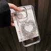 Роскошный чехол с бриллиантами и сердечками для iPhone 16 15 14 13 12 Pro Max, прозрачный, ударопрочный, с блестками
