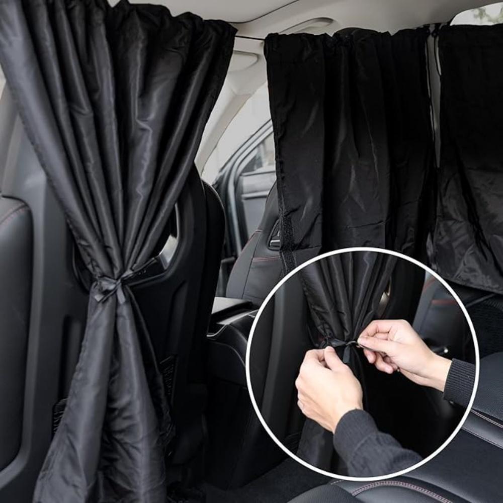 Car Rear Partition Curtain Detachable Privacy Sunshade Curtain for Travel Camping Nap Night Automotive Interior Accessories